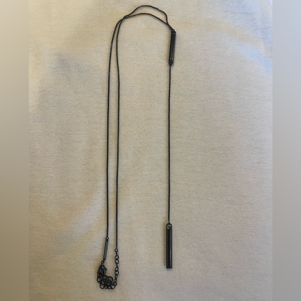 Kendra Scott Shelton Lariat Necklace in Gunmetal